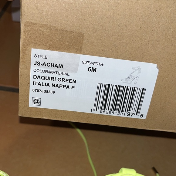 Jessica Simpson Achaia Daquiri Green Italia Nappa Lace Up Crisscross Heels NEW - Picture 10 of 14